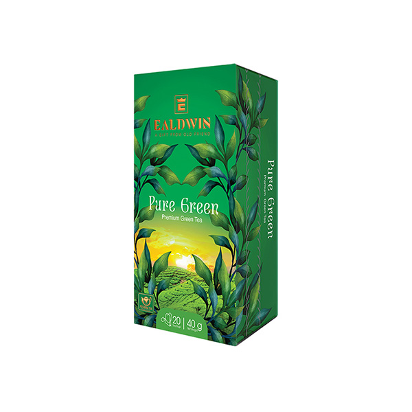 E01002-Pure-Green-Tea 20ST-3D POŠKOZENÝ EALDWIN Pure green 40g (20 sáčků, zelený čaj) - Obrázek 1