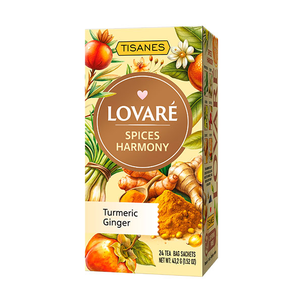 Spice-Ginger.jpg LOVARÉ Spices Harmony 43,2g (24 sáčků, bylinný čaj) - Obrázek 1